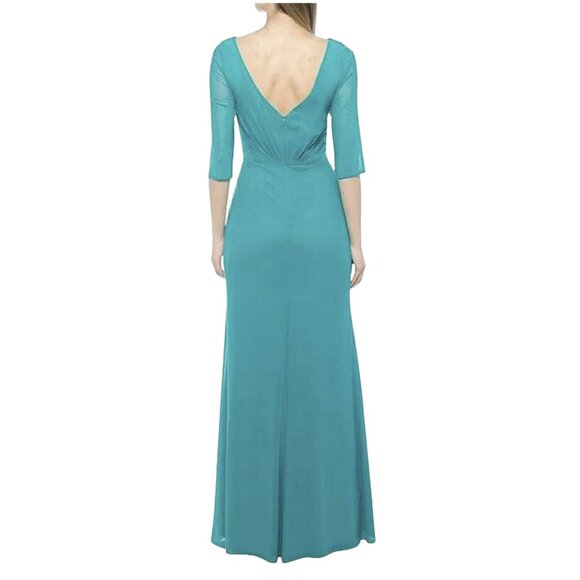 Marina Embellished Formal Mesh Gown Long Green Maxi Dress Size 6 NWT - Picture 3 of 9